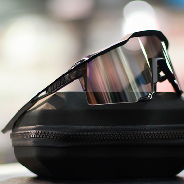 Óculos 100% Speedcraft Matte Black Gloss Black Mirror Lens
